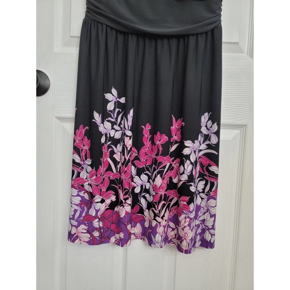 APT 9 V Neck Floral Midi Dress Length 41” Poly Spandex Size PM - Picture 4 of 5
